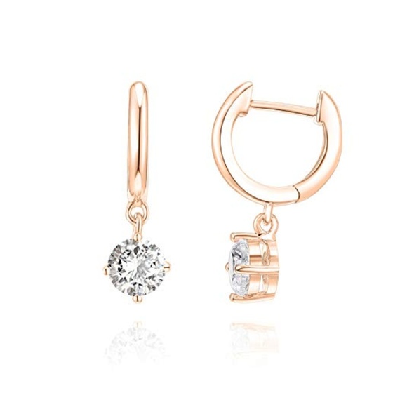 14K Gold Plated Cubic Zirconia Cuff Earrings - Picture 1 of 4